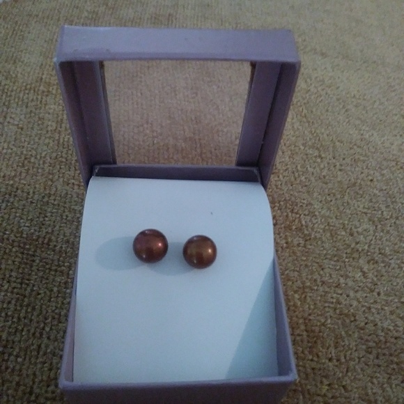 Chocolate Tahitian pearl earings AAA quality - Picture 1 of 1